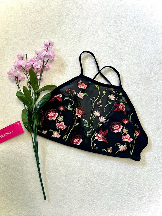 Xhilaration Other - Xhilleration NWT Floral Embroidered Halter Swim Top - Size XS